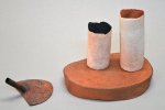 Small Red Scoop, Two Beakers on Red Base