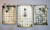 Three Gridded Trays with Spoons