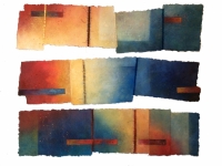 'Changement 1,2,6', each approx 151cm x 40, £875 each, £1,700 set of 1 & 2