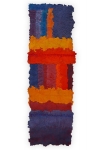 'BUILDING', 118 x 41cm, cellulose fibre, cellulose dye, acrylic size, wax, linen-thread, £550