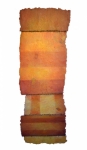 'LONG LINE 4', 197 x 64cms. Cellulose fibre, acrylic paint, wax, linen thread, £1,650