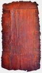 'SOL', 80 x 44cms. Cellulos'SOL', 80 x 44cms. Cellulose fibre, acrylic paint, wax, £450e fibre, acrylic paint, wax.