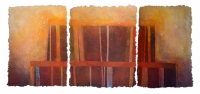 'STRUCTURE 3', 74 x 177cms. Cellulose fibre, acrylic paint, wax, £1,750